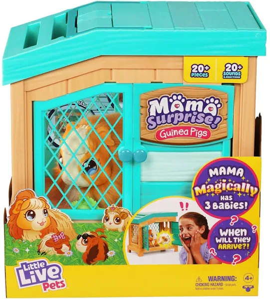 Little Live Pets, Mama Surprise Soft Interactive Mama Guinea Pig and Her Hutch