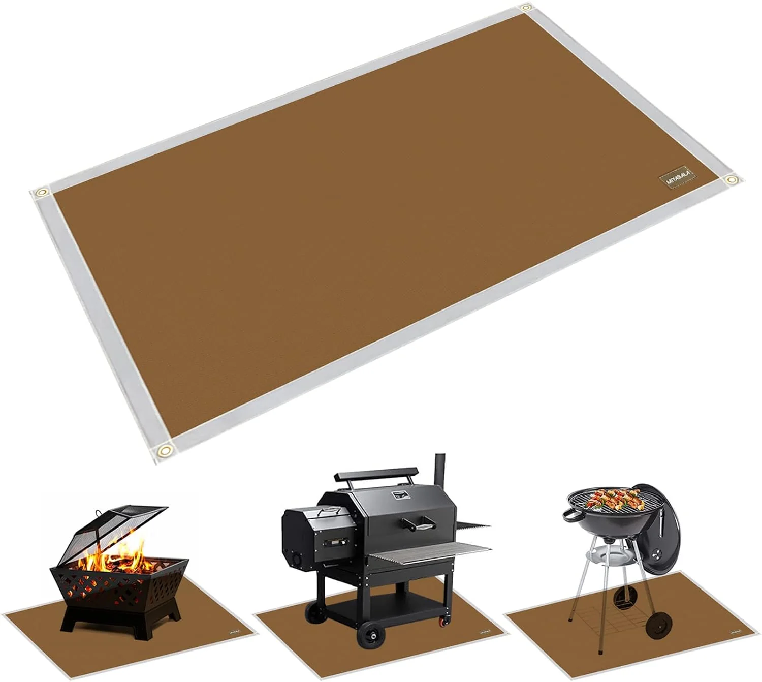 Large Grill Mat, 70x60 Inch Outdoor Deck Protector, Fireproof