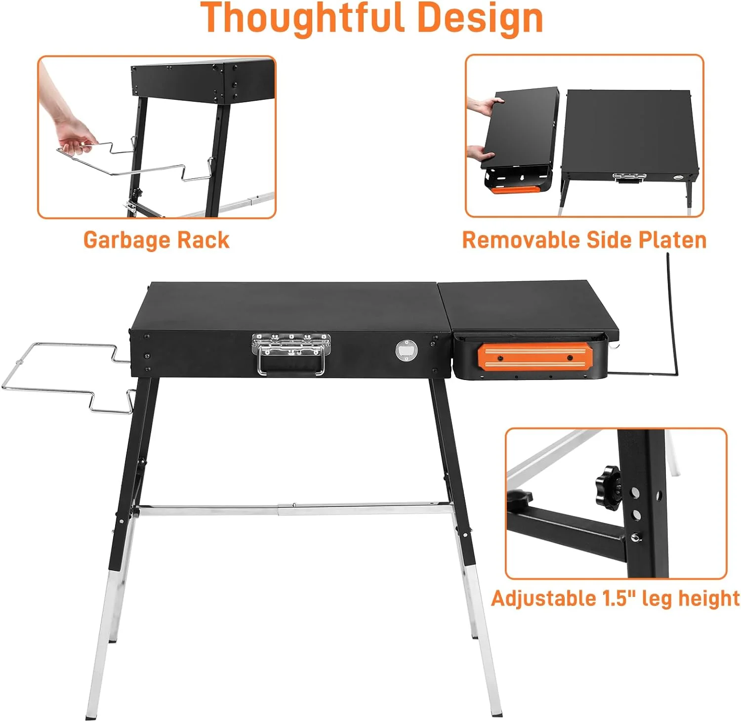 Adjustable Folding Grill Stand for 17�� or 22�� Blackstone Griddles