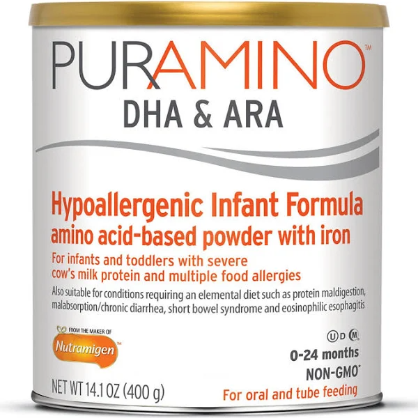 PurAmino Hypoallergenic Amino Acid Based Powdered Formula with Iron - 14.1 oz can