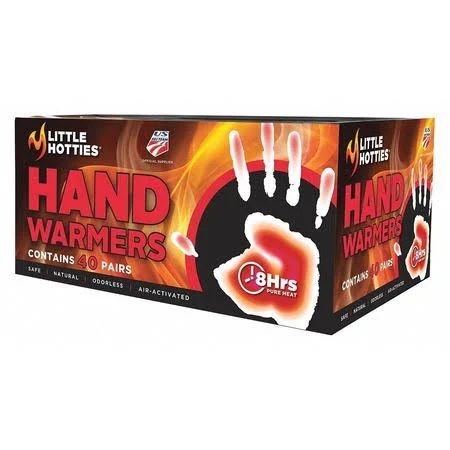 Little Hotties Hand Warmer: Hand Warmer, Air-Activated, Up to 8 HR, 135��F Avg Temp, 2 in Wd, 40 Pk 07221