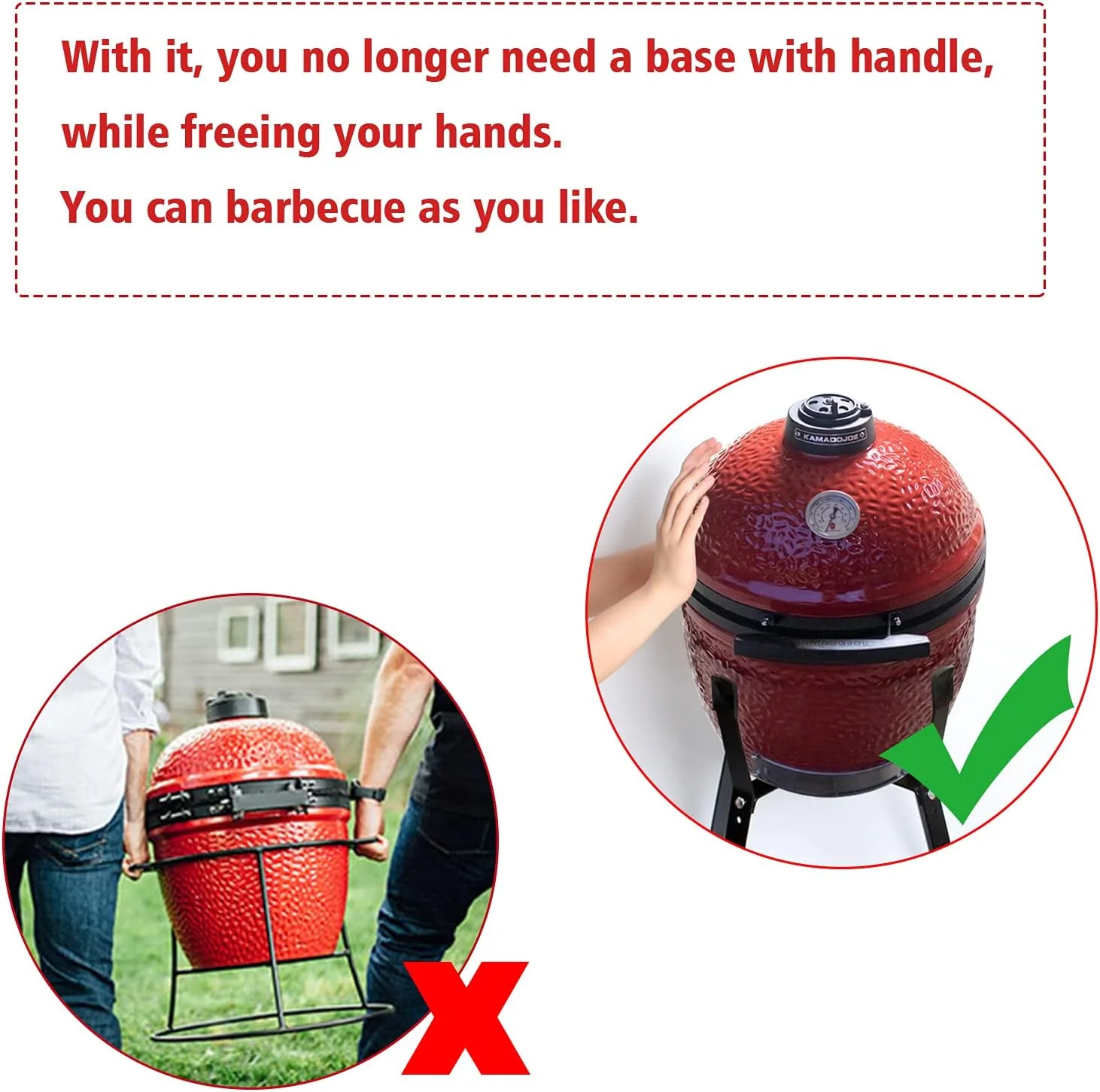 Rolling Cart for Kamado Joe Junior | Heavy Duty Outdoor Grill Stand with Locking Wheels