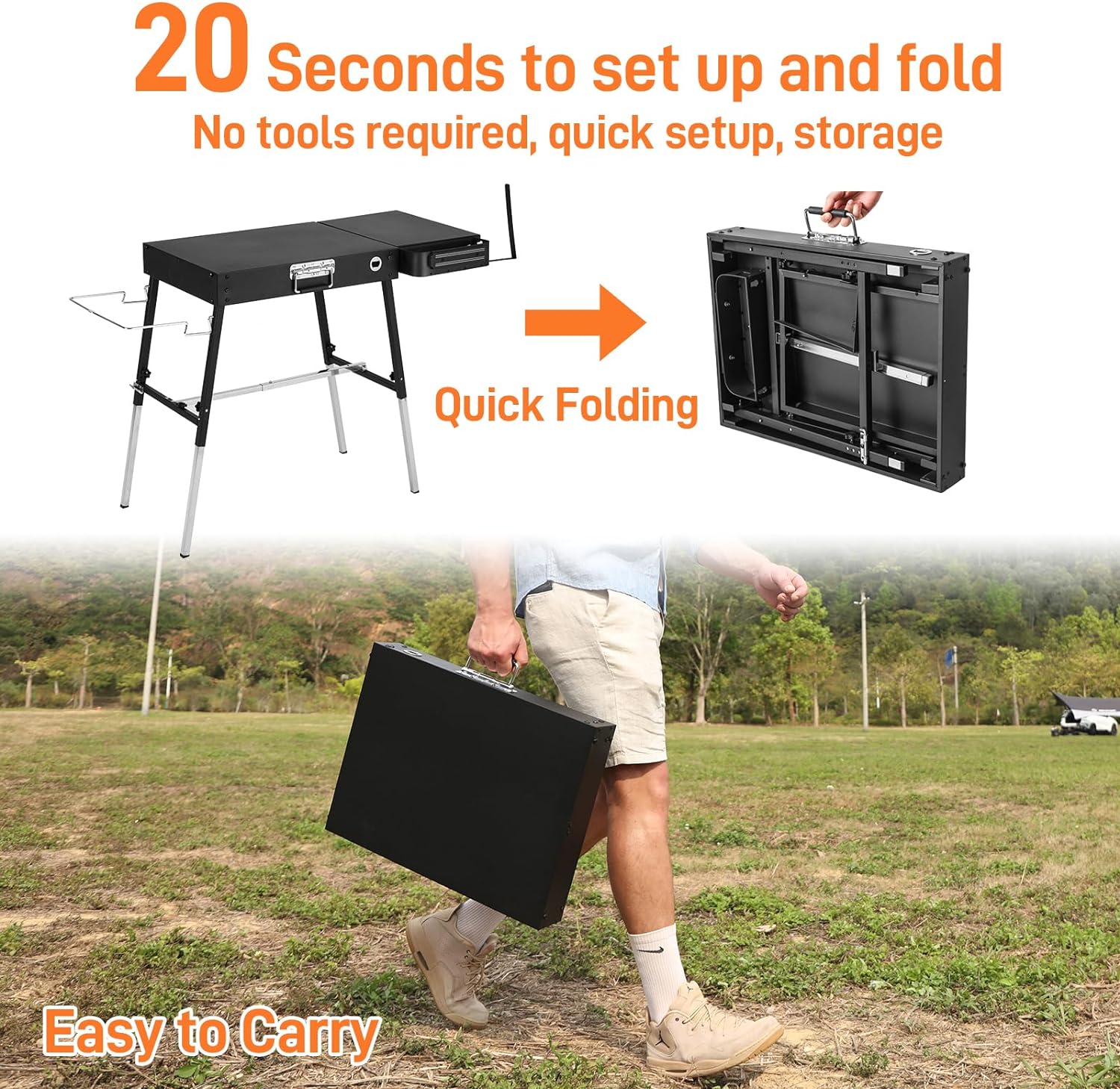 Adjustable Folding Grill Stand for 17�� or 22�� Blackstone Griddles