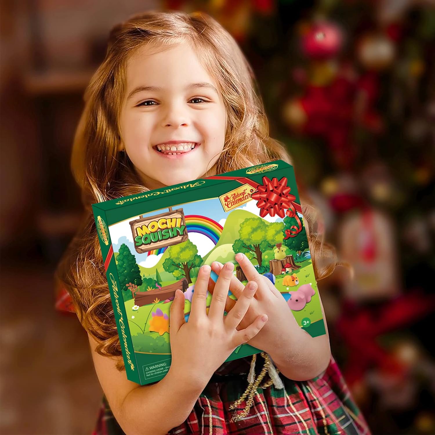 Christmas Advent Calendar 2023 with 4 Cute Jumbo and 20 Mochi Squishy Assorted Toys, 24 Days Countdown Calendar, Xmas Stocking Stuffers Gifts for Boys Girls Christmas Party Favor