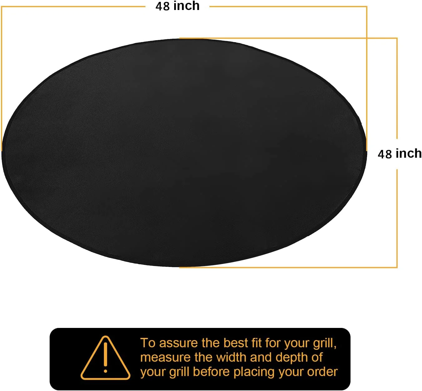48 Inch Round Fire Pit Mat, Outdoor Grill Deck Protector, Fireproof BBQ Mat