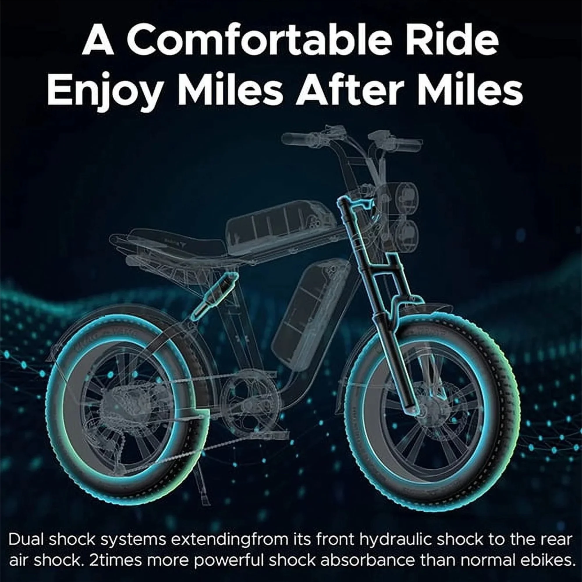 AKEZ Electric Bike for Adults - 1000W 28mph Moped Ebike with 48V 13A Removable Battery, Up to 94 Miles All Terrain Off Road E-Bike with 20*4.0