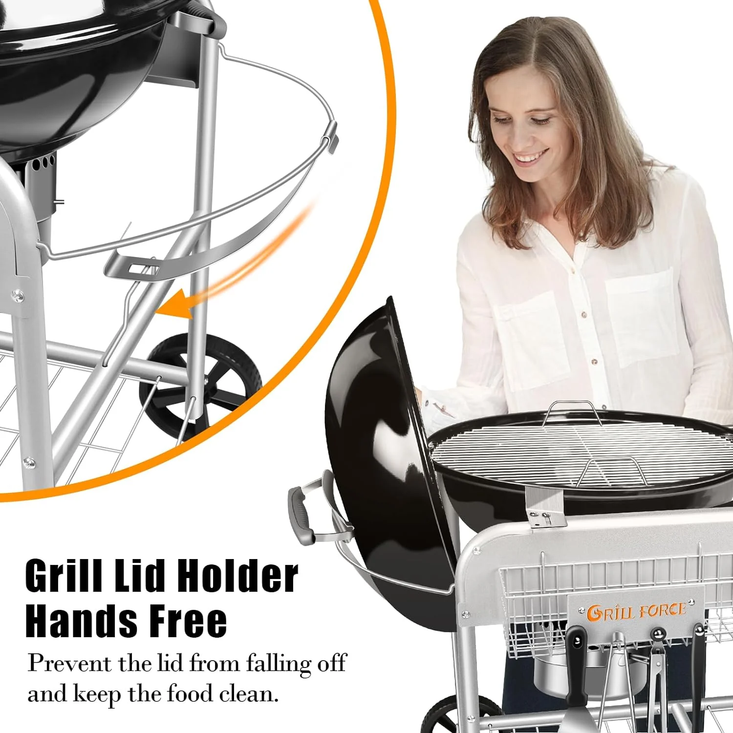 Outdoor Grill Table Cart for Weber Charcoal Grills | Fits 18