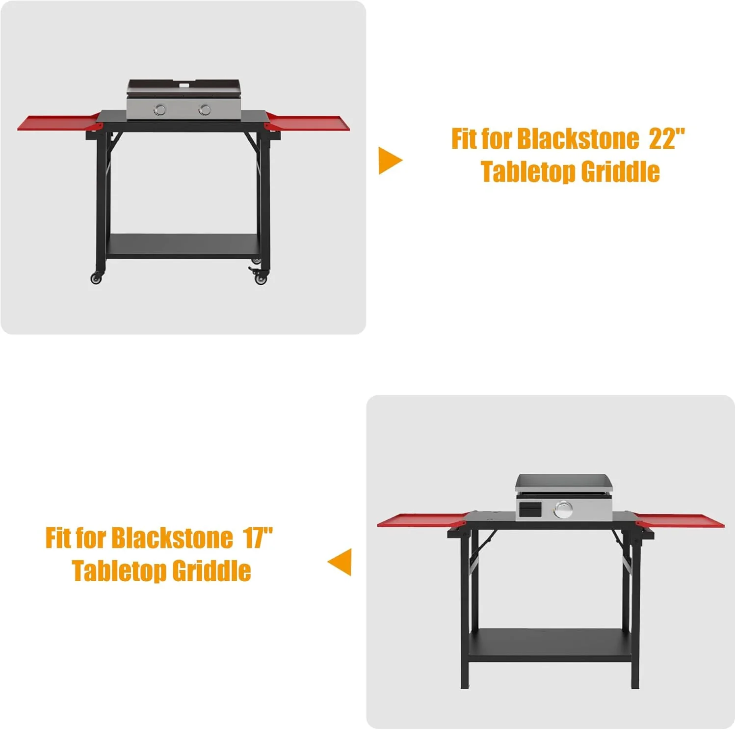 Universal Portable Griddle Table Stand - Foldable BBQ Grill Cart