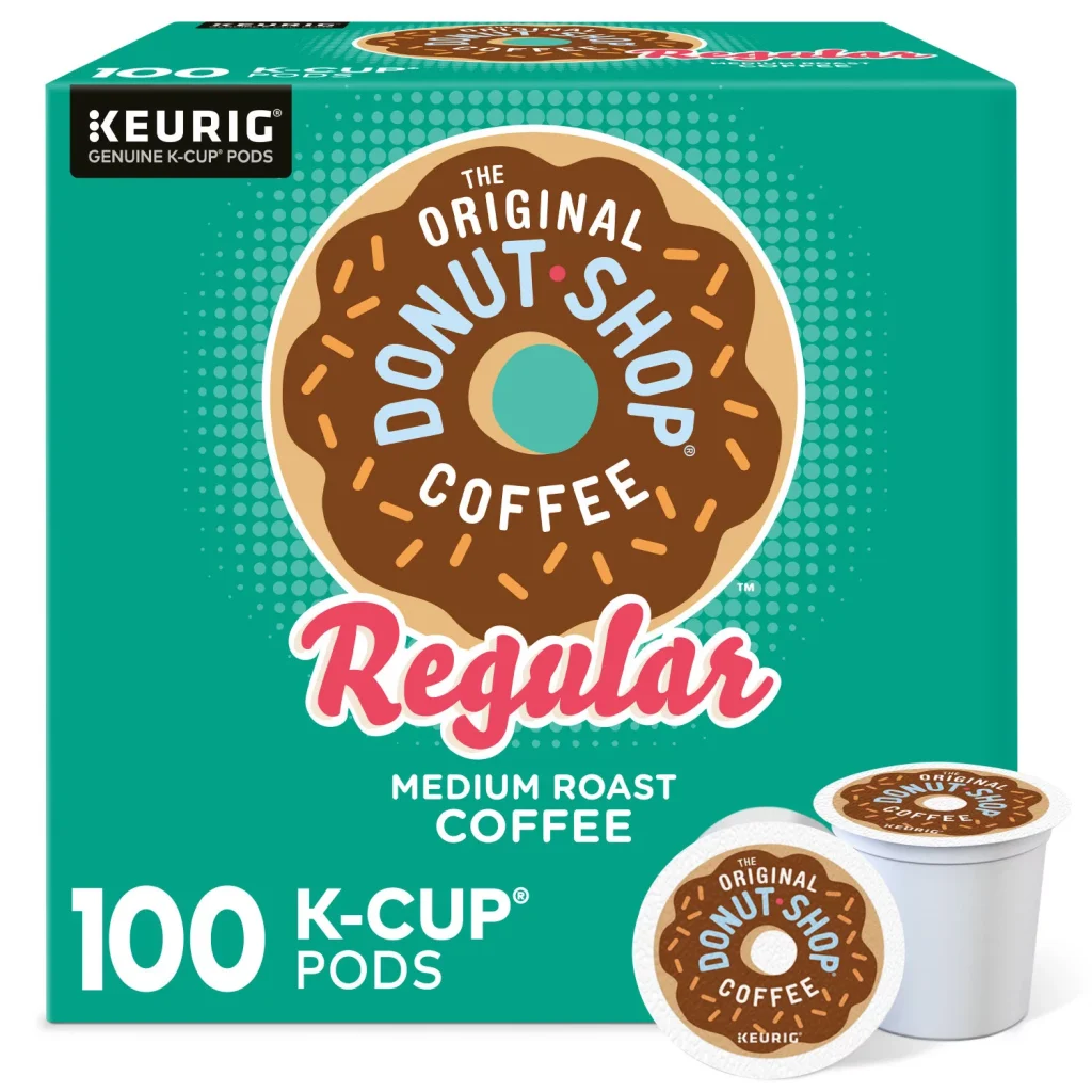 The Original Donut Shop Medium Roast Coffee Pods, 100 Count – Compatible with Keurig K-Cup Brewers, Kosher Certified