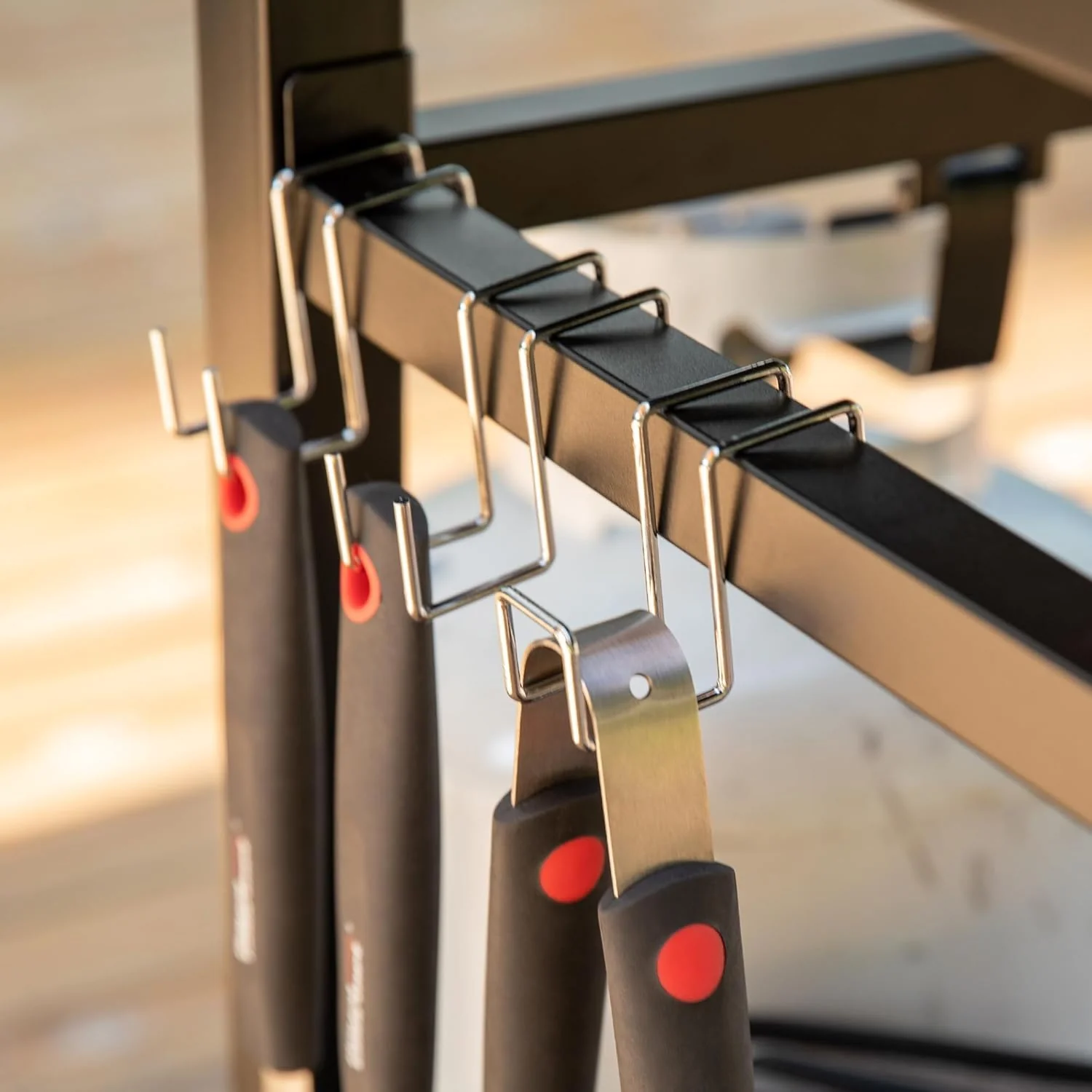 Multifunctional Dining Cart Table - Stainless Steel Flattop Grill, Hooks, Side Handle