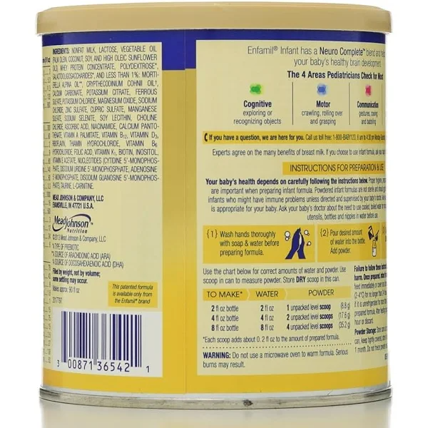 Enfamil Infant Formula, Milk-Based Powder with Iron, 0-12 Months - 12.5 oz