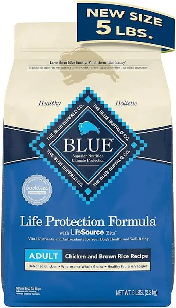 Blue Buffalo Blue Life Protection Formula Dog Food, Chicken and Brown Rice Recipe, Adult - 5 lbs (2.2 kg)