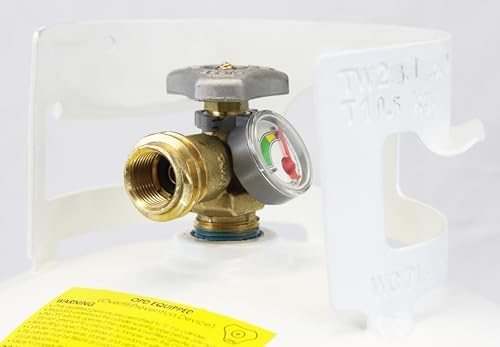 2024 Flame King YSN330 30lb Steel Propane Tank Cylinder with Gauge and OPD Valve for Grills and BBQs  Camping  Fishing  & Outdoor Activities  White