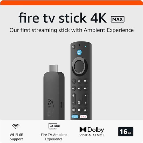 2024 Certified Refurbished Amazon Fire TV Stick 4K Max streaming device  supports Wi-Fi 6E  free & live TV without cable or satellite