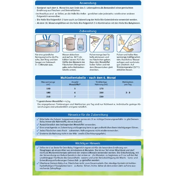 Holle Stage 2 Organic Baby Formula Milk 600g