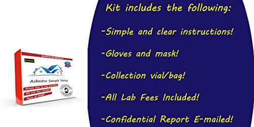 Asbestos Test Kit 1 PK- Includes All Lab Fees - Test Popcorn Ceiling, Tile, Insulation, Adhesive, Mastic, Drywall and Other Materials for Asbestos (72Hr Turnaround)