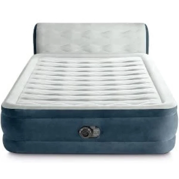 Intex 18 Pillow Top Air Mattress with Electric Pump and Headboard - Queen Size