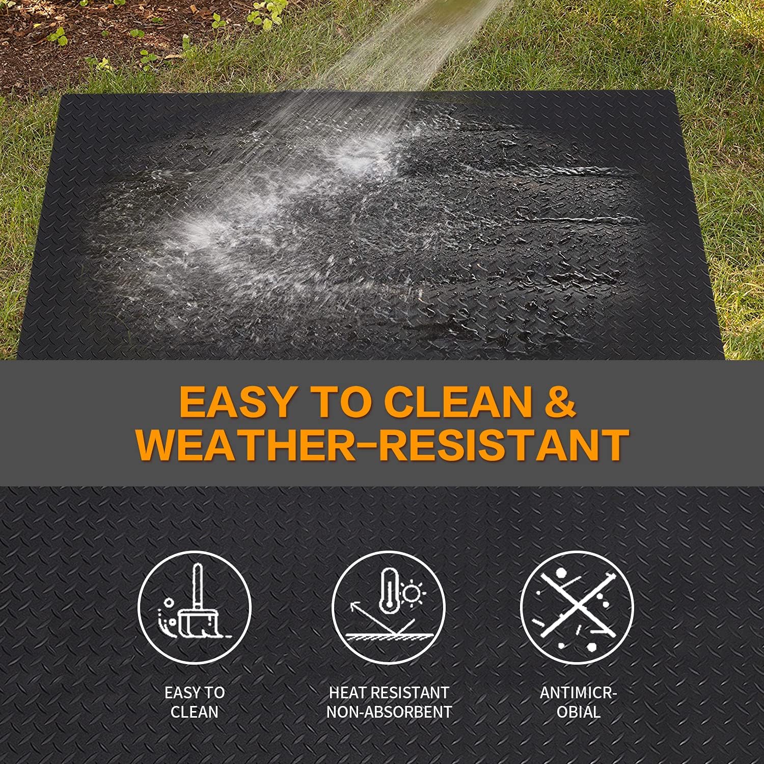 Fire Resistant Rug for Fireplace, Hearth Pad for Wood Stove, Durable 36 x 61 Inch PVC Flame Retardant Mat