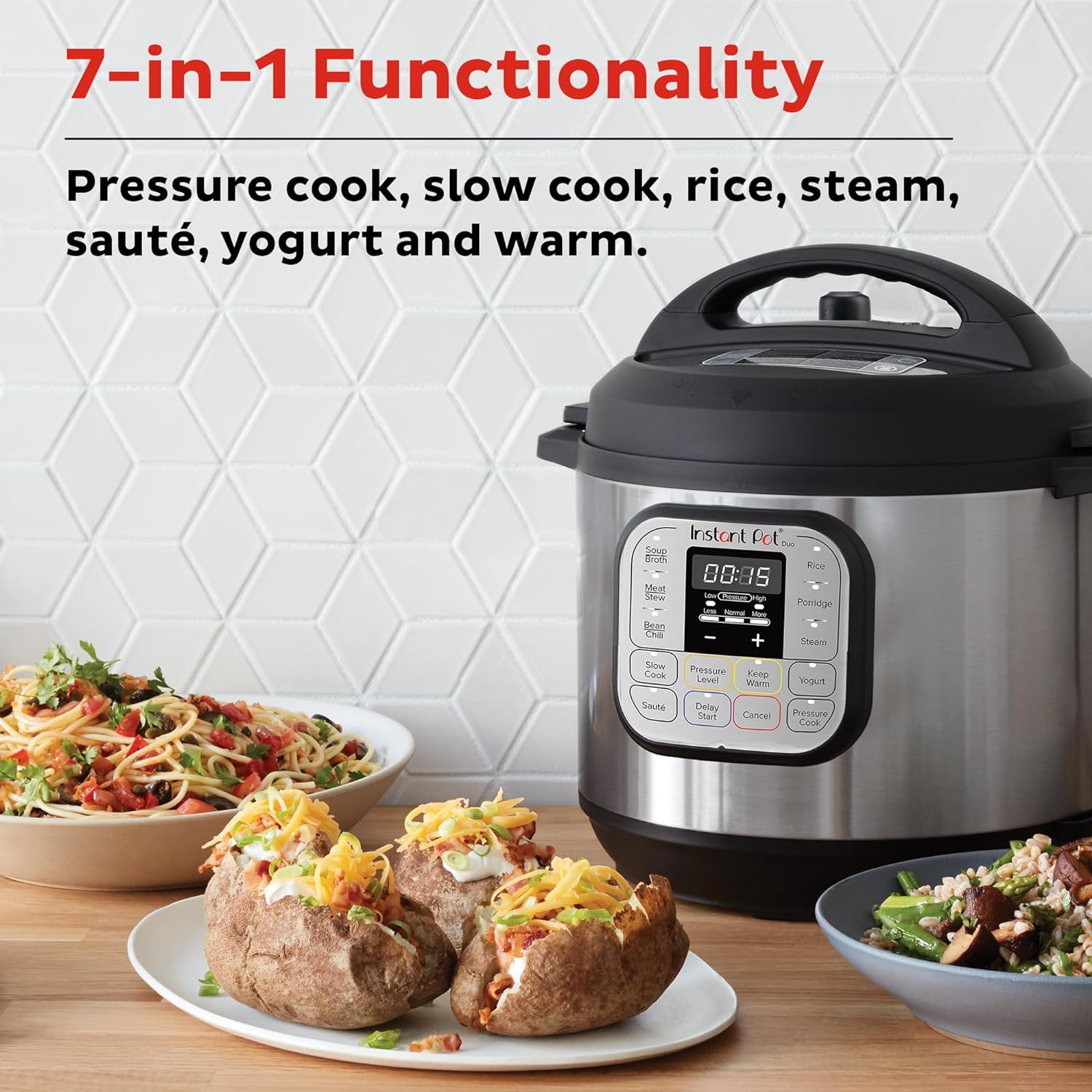 2024 Instant Pot Duo 7-in-1 Mini Electric Pressure Cooker  Slow Rice Cooker  Steamer  Sauté  Yogurt Maker  Warmer & Sterilizer  Includes Free App with over 1900 Recipes  Stainless Steel  3 Quart