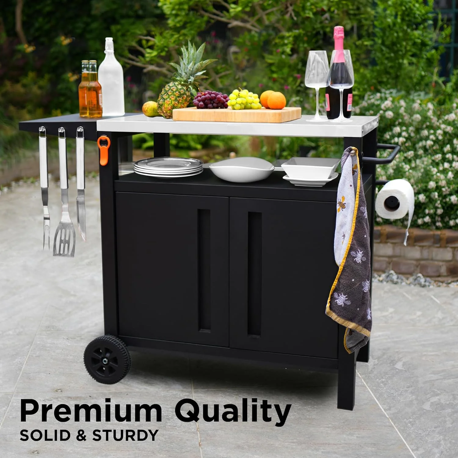 XL Grill Cart Outdoor with Storage - Modular BBQ Cart