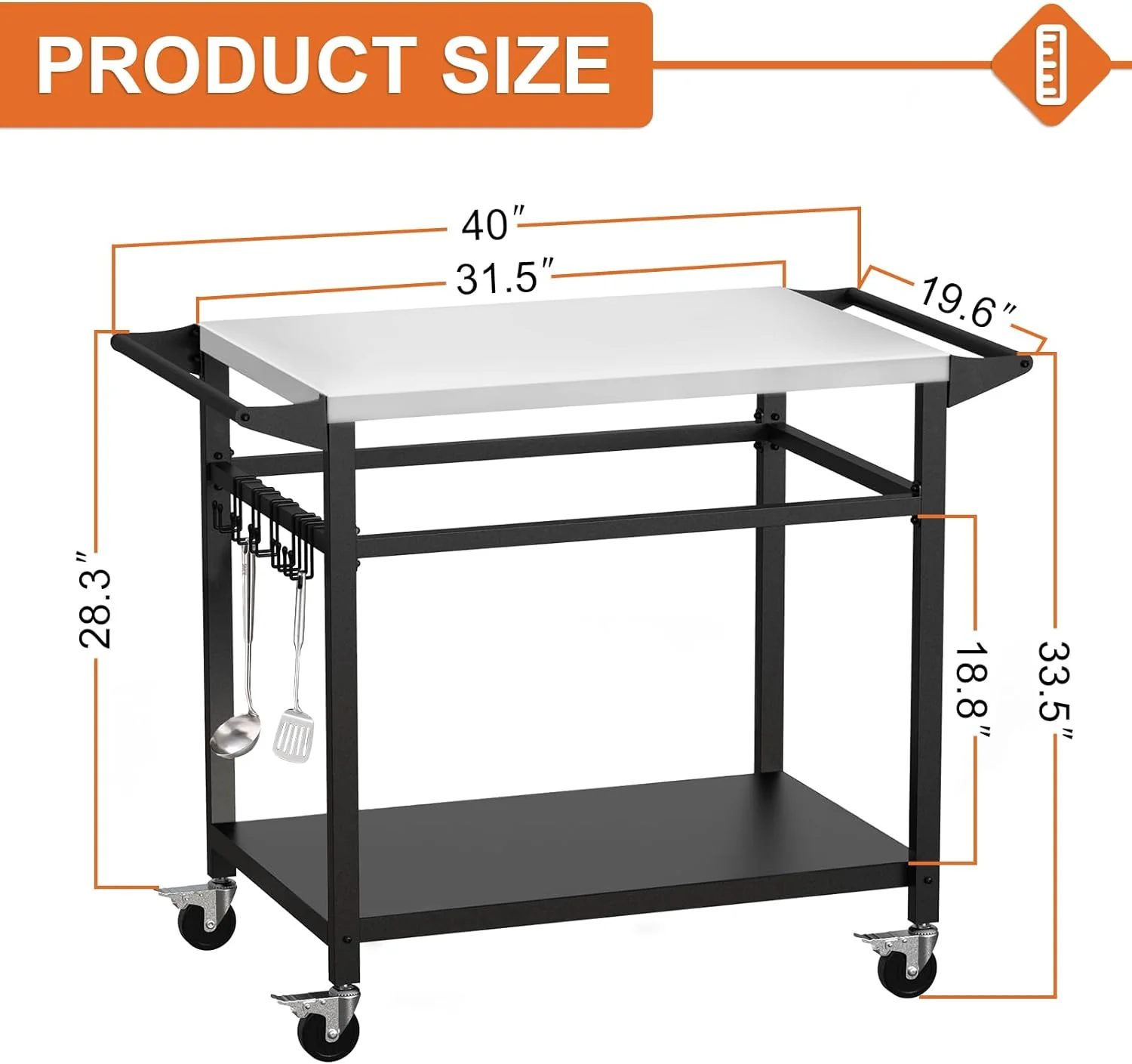 Multifunctional Stainless Steel Grill Table | Double-Shelf 20
