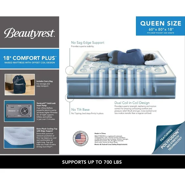 Beautyrest Comfort Plus Air Mattress with Built-in-pump - Full