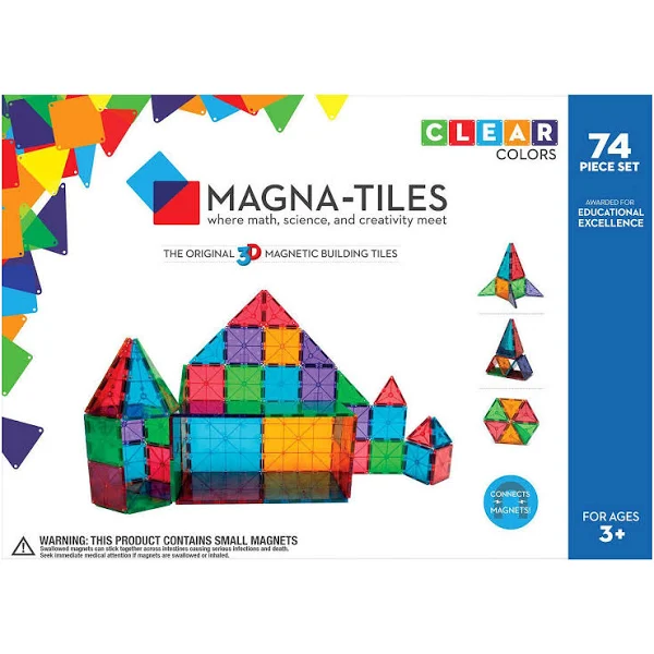 Magna Tiles Clear Colors 74-Piece Set