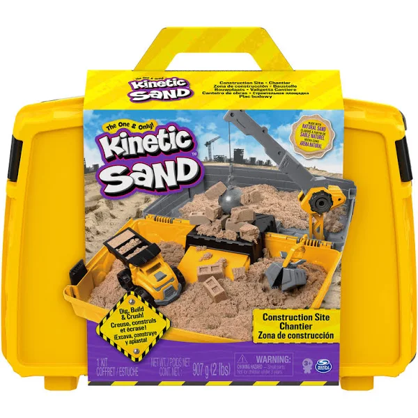 Kinetic Sand Construction Site Folding Sandbox Playset with Vehicle