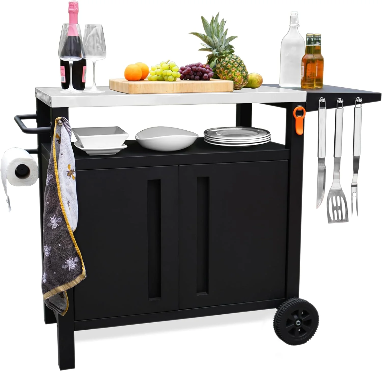 XL Grill Cart Outdoor with Storage - Modular BBQ Cart