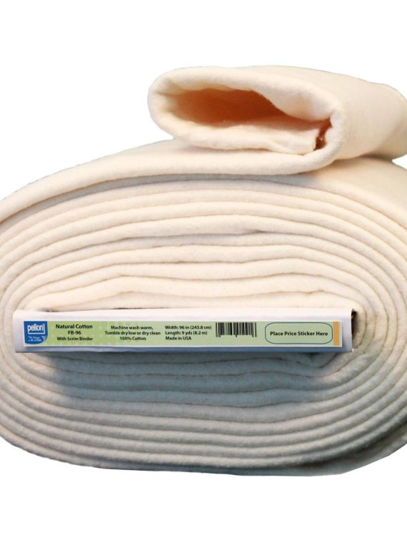 2024 Pellon Natural Cotton Batting, off-White 96 x 9 Yards by the Bolt