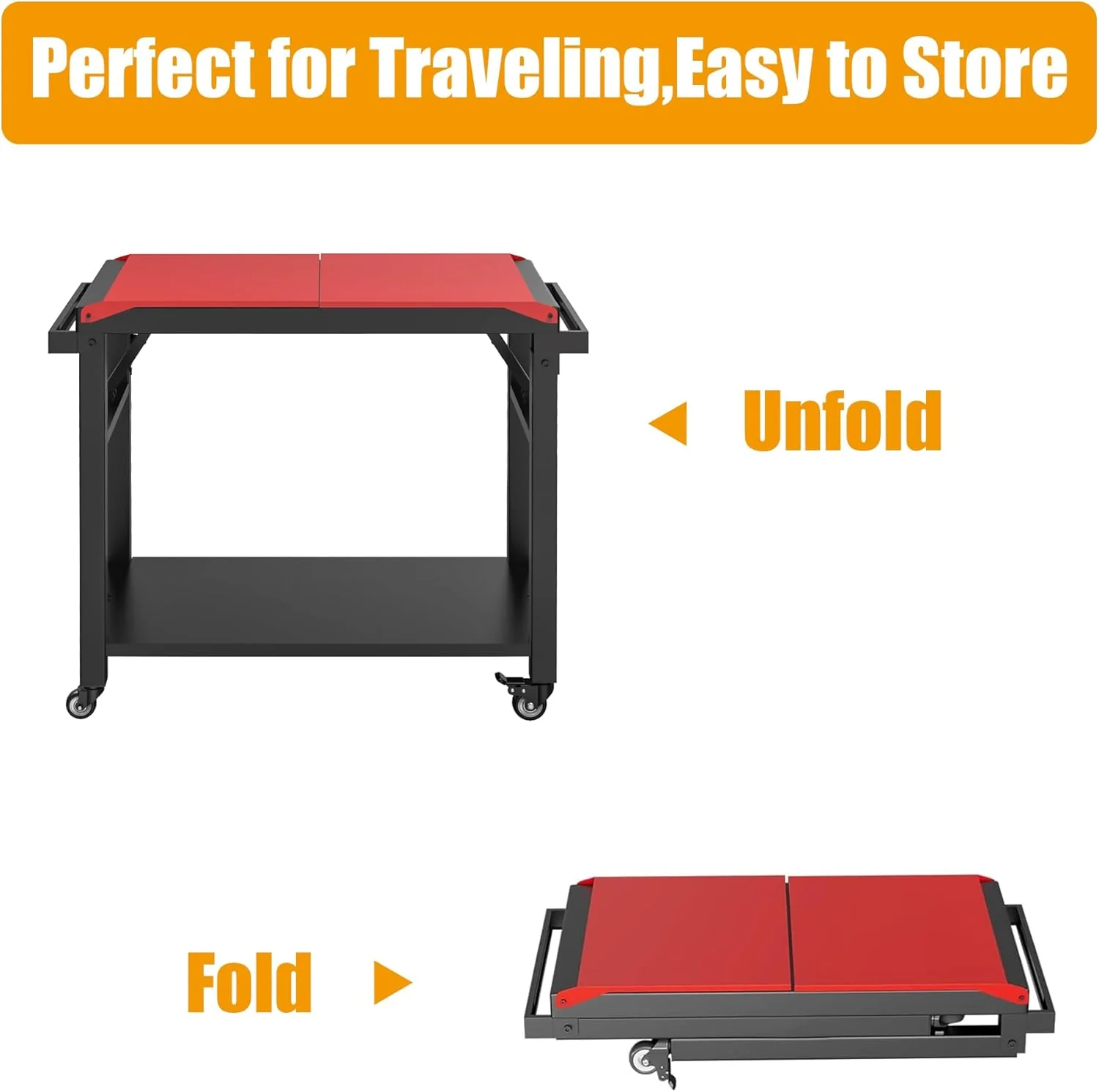 Universal Portable Griddle Table Stand - Foldable BBQ Grill Cart