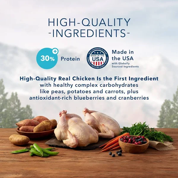 Blue Wilderness Food for Dogs, Natural, Adult, Grain-Free, Chicken Recipe - 24 lb
