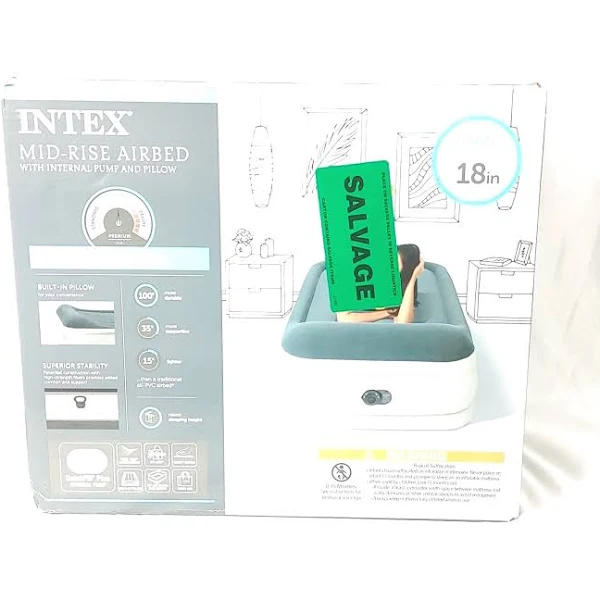 Intex Elevated 18 Premium Comfort Twin Air Mattress with Internal Pump
