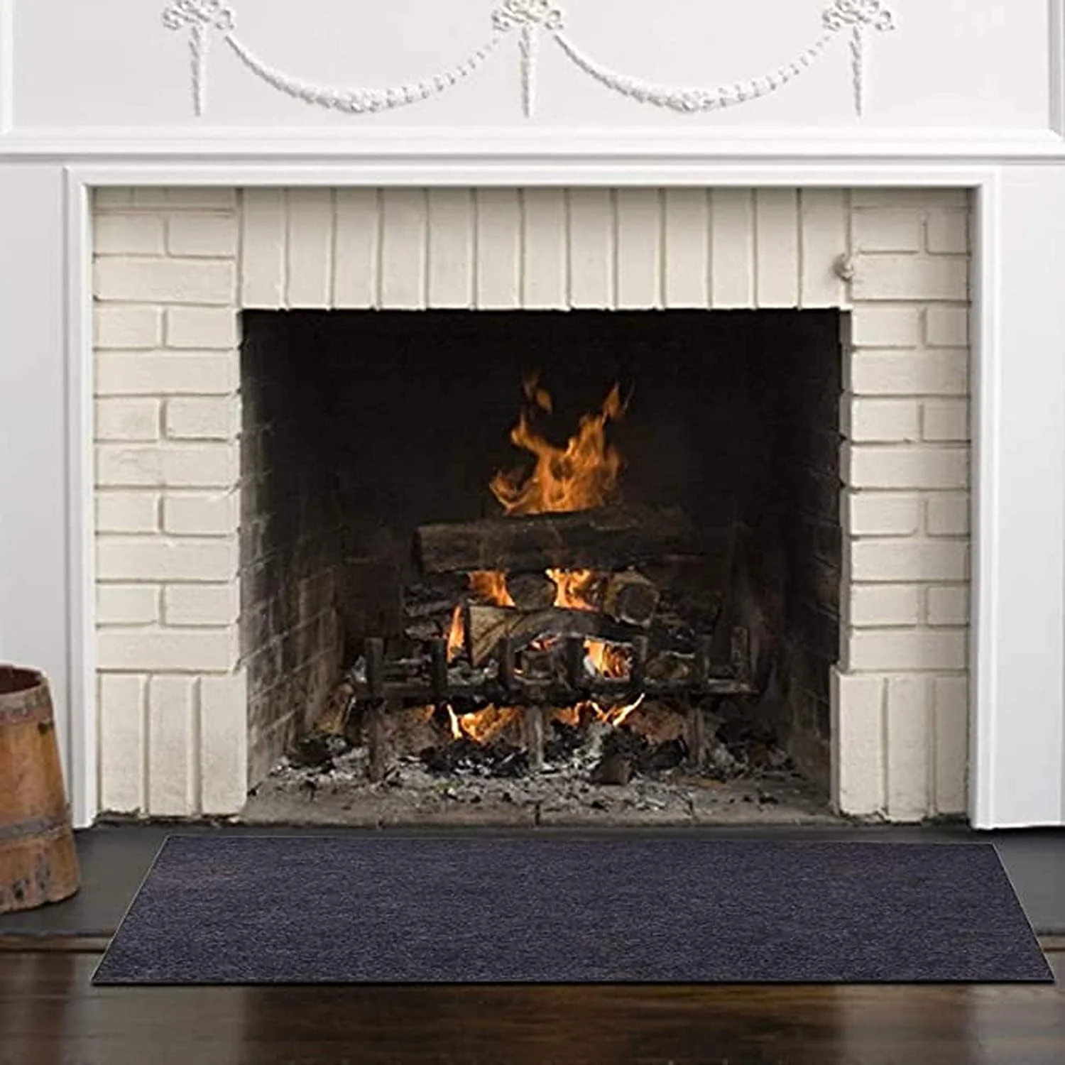 Fire Resistant Rug for Fireplace, Hearth Pad for Wood Stove, Durable 36 x 61 Inch PVC Flame Retardant Mat