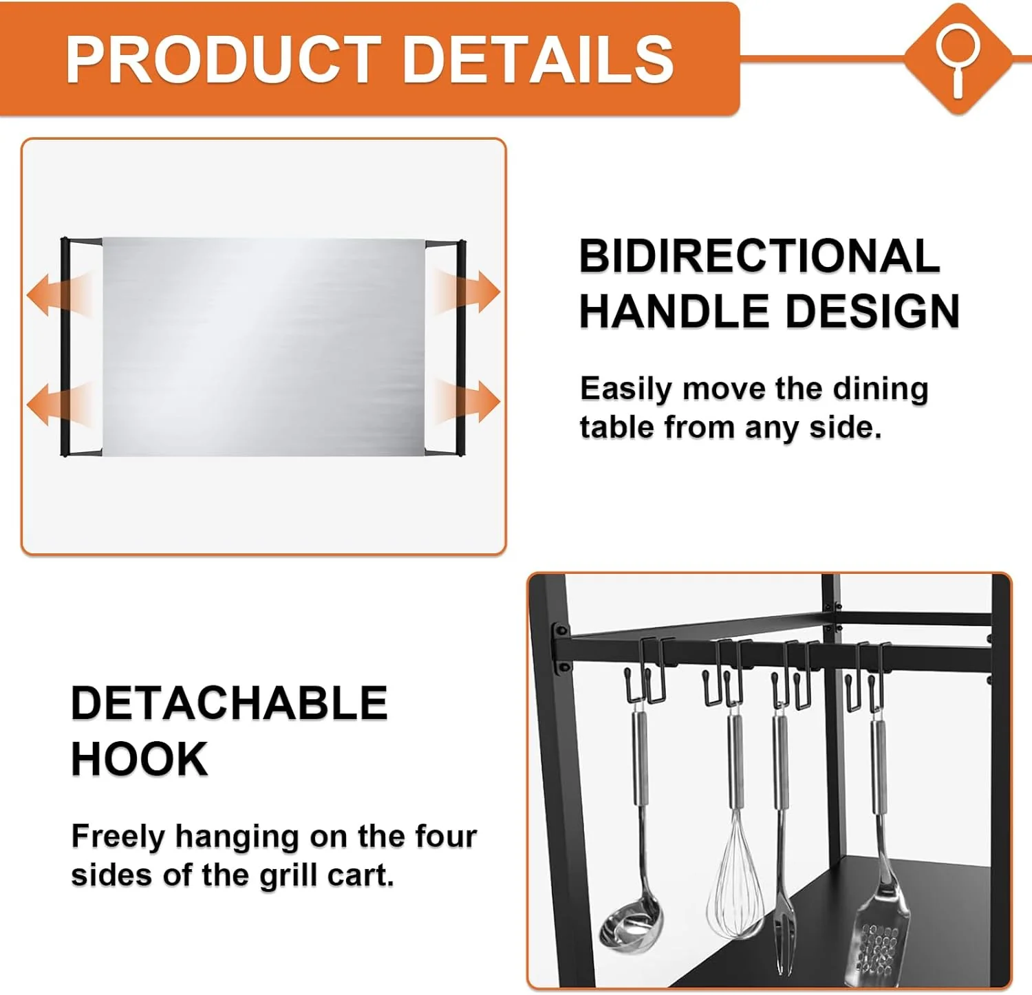 Multifunctional Stainless Steel Grill Table | Double-Shelf 20
