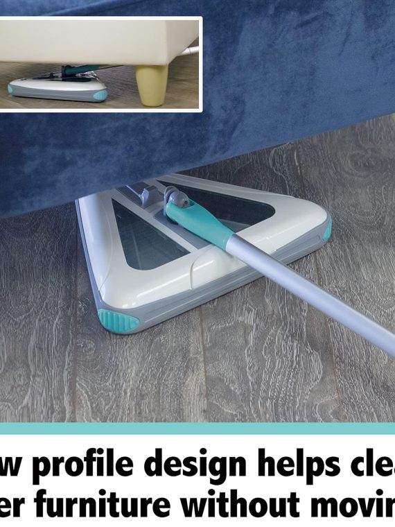 2024 Zippi Sweeper Max- Powerful and Lightweight Sweeper  Perfect for Carpet Hardwood and Tile  Triangular Design Allows for Sweeping in Corners  1000 mAh Rechargeable Battery