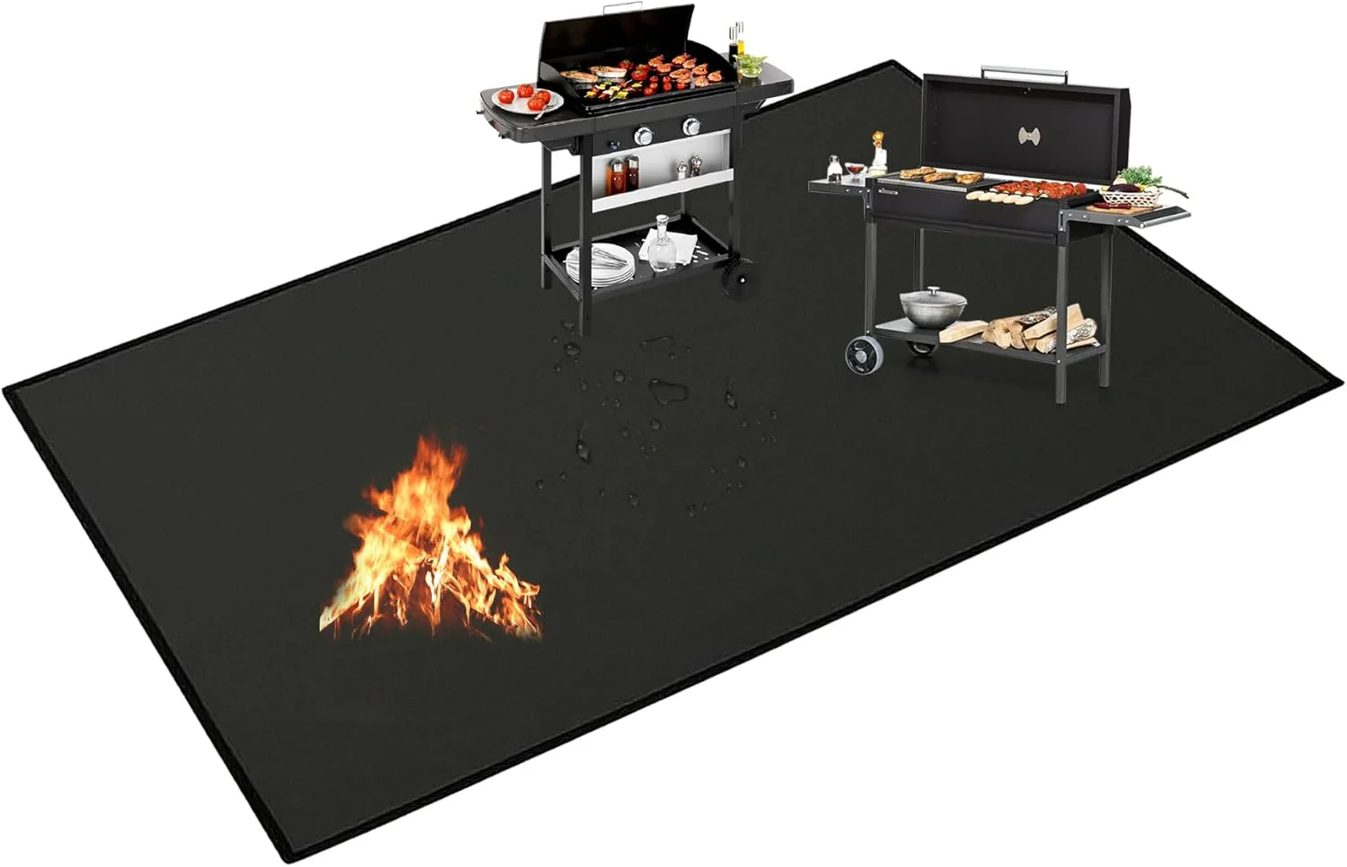 Under Grill Mat 90x48 Inch for Deck, Patio, Outdoor BBQ Grills - Fireproof & Waterproof