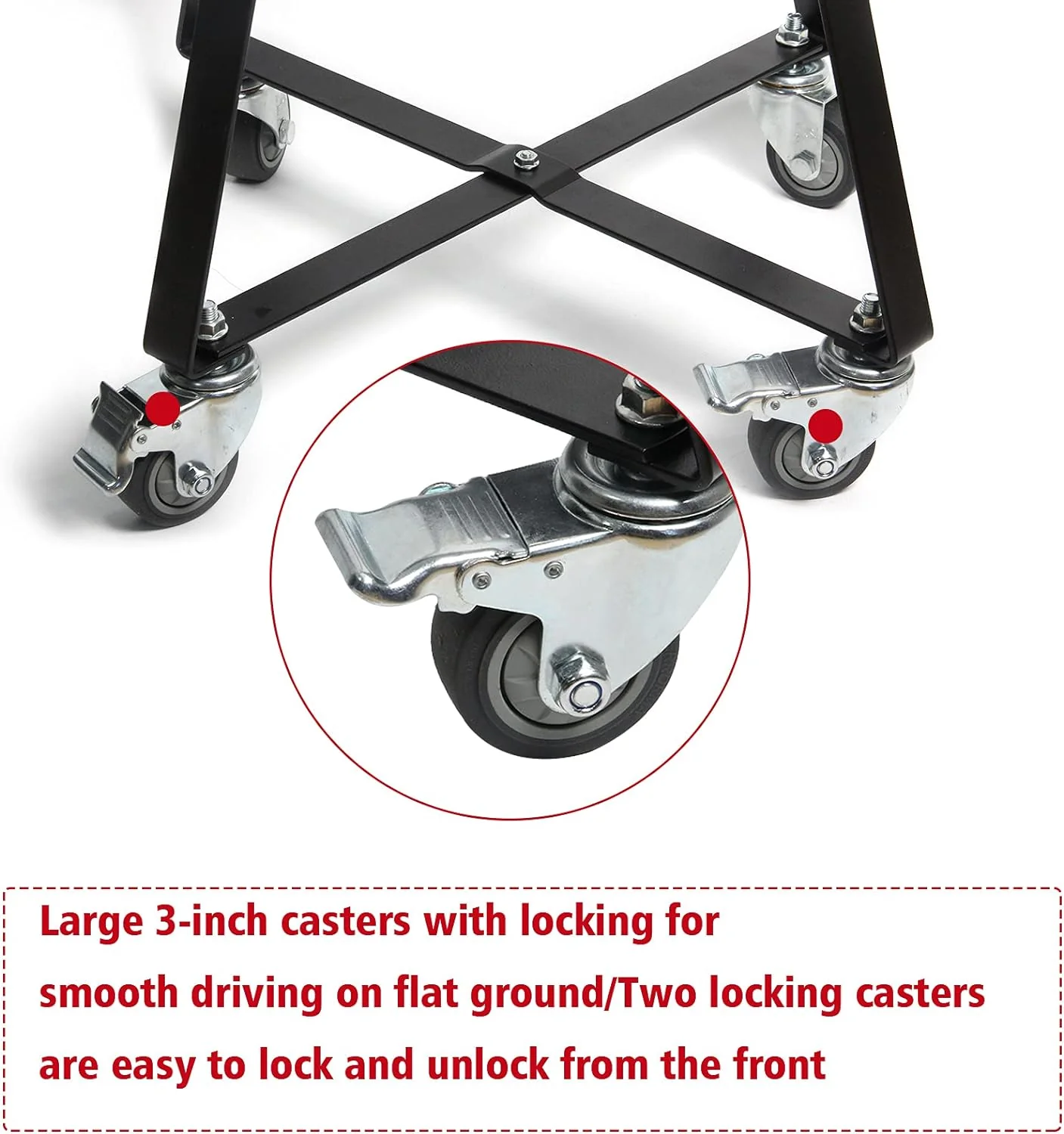 Rolling Cart for Kamado Joe Junior | Heavy Duty Outdoor Grill Stand with Locking Wheels