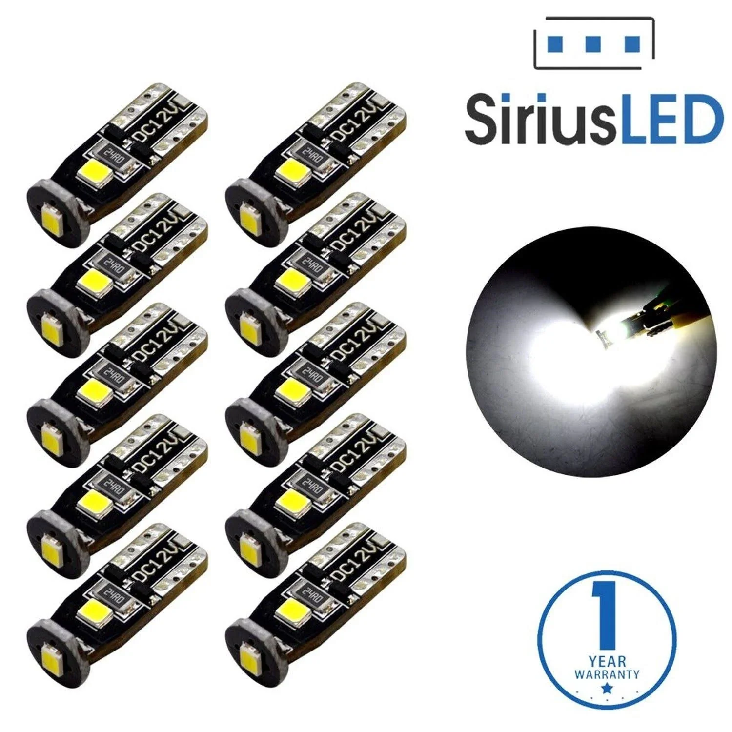 Siriusled Extremely Bright 3030 Chipset LED Bulbs for Car Interior Dome Map Door
