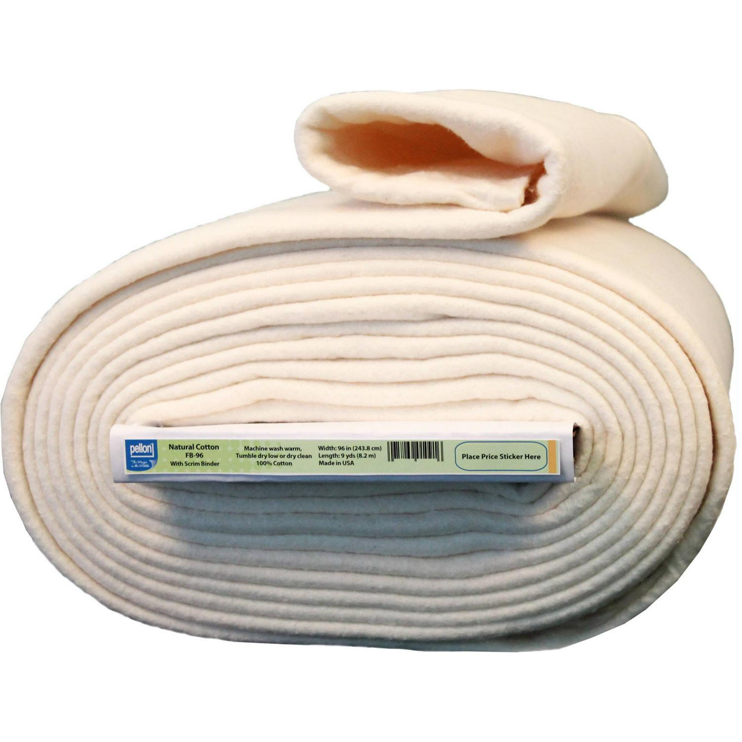 2024 Pellon Natural Cotton Batting, off-White 96 x 9 Yards by the Bolt