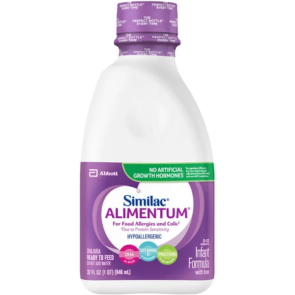 Similac Alimentum Hypoallergenic For Food Allergies and Colic Infant Formula 1-1 qt Bottle