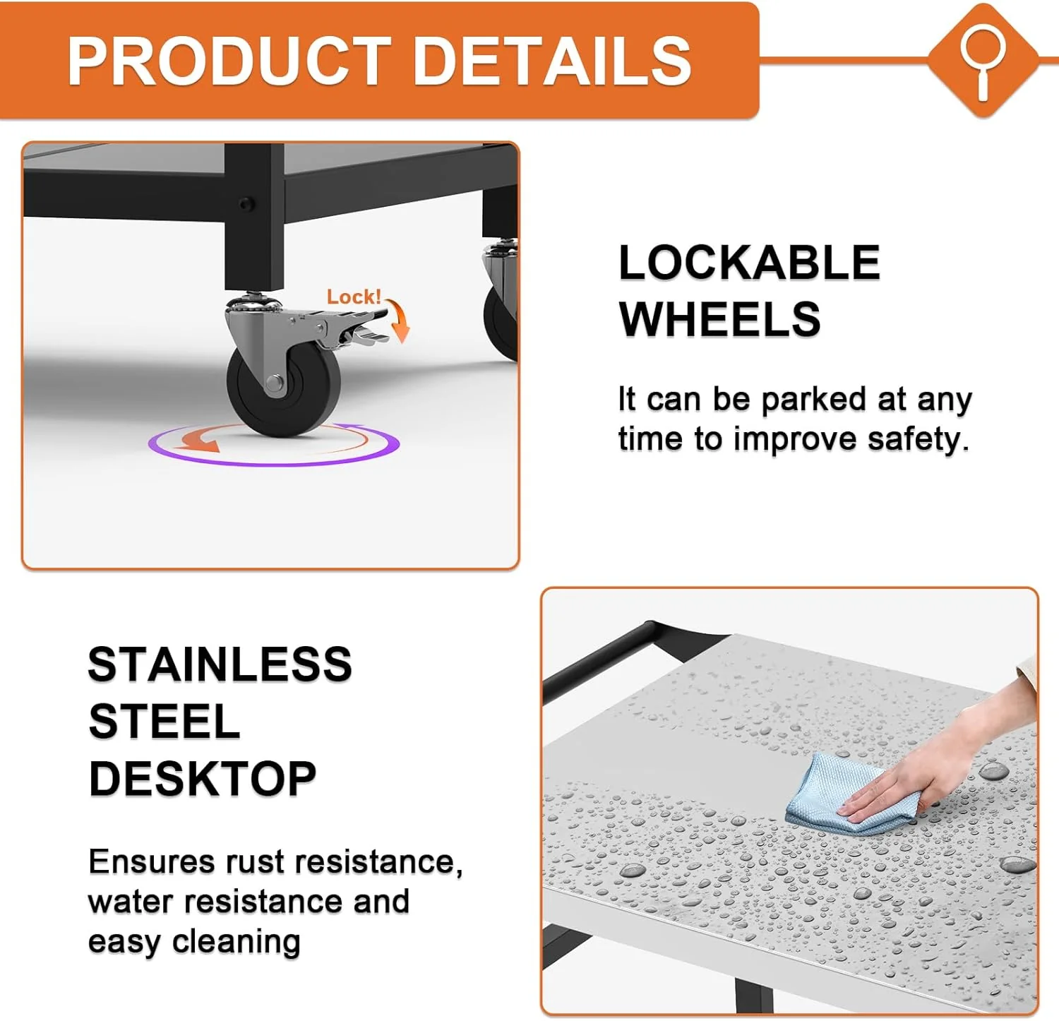 Multifunctional Stainless Steel Grill Table | Double-Shelf 20