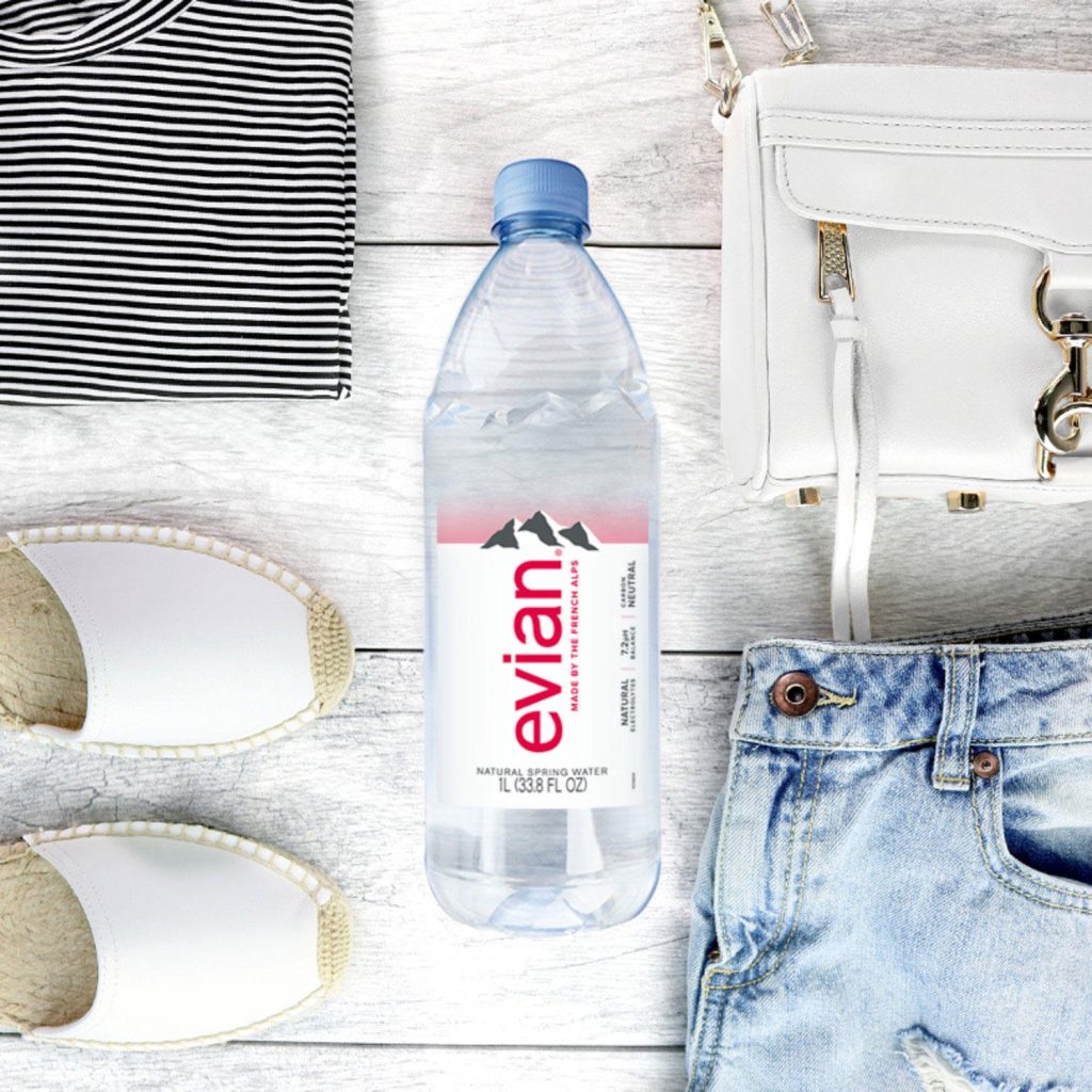 Evian Natural Spring Water, 1L Bottles, 12 Pack, Pure Hydration