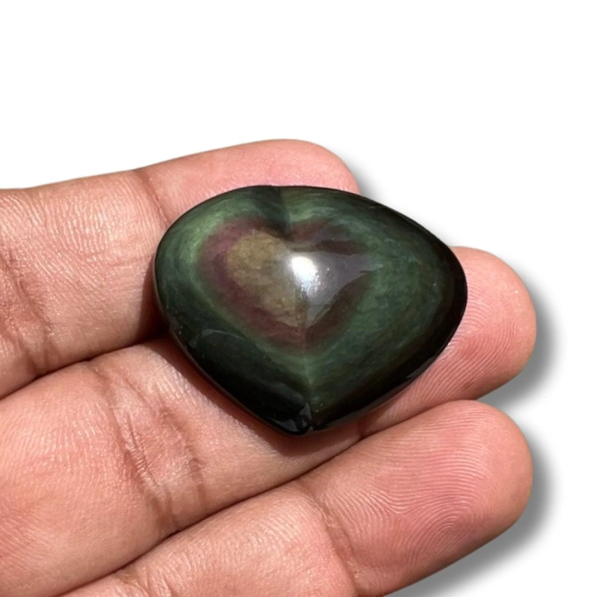 Rainbow Obsidian Heart - 6