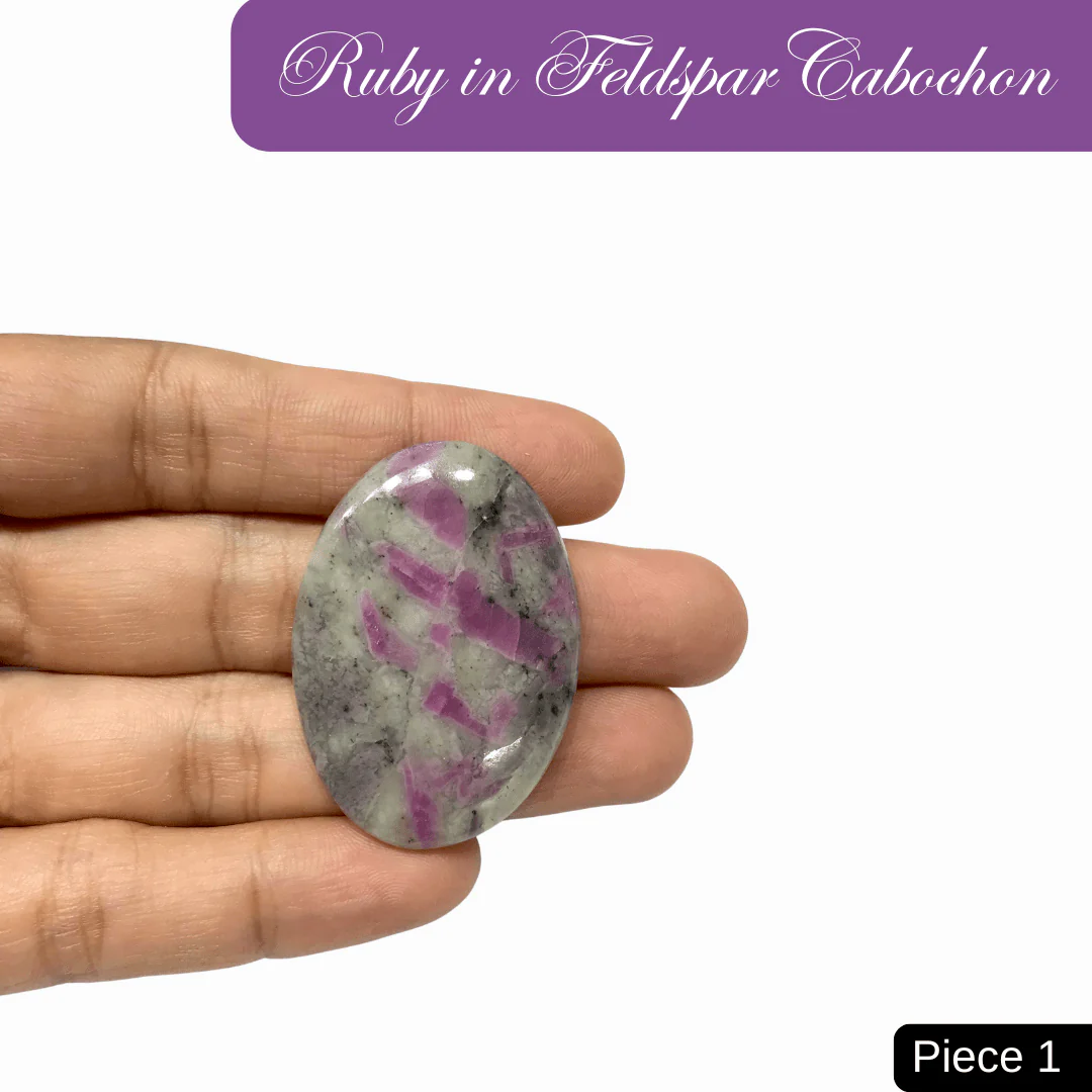 Ruby in Feldspar Cabochons