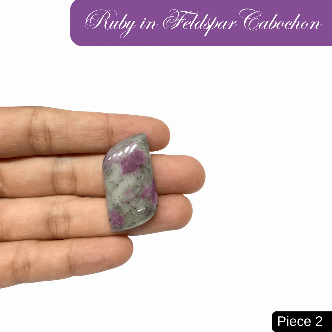 Ruby in Feldspar Cabochons