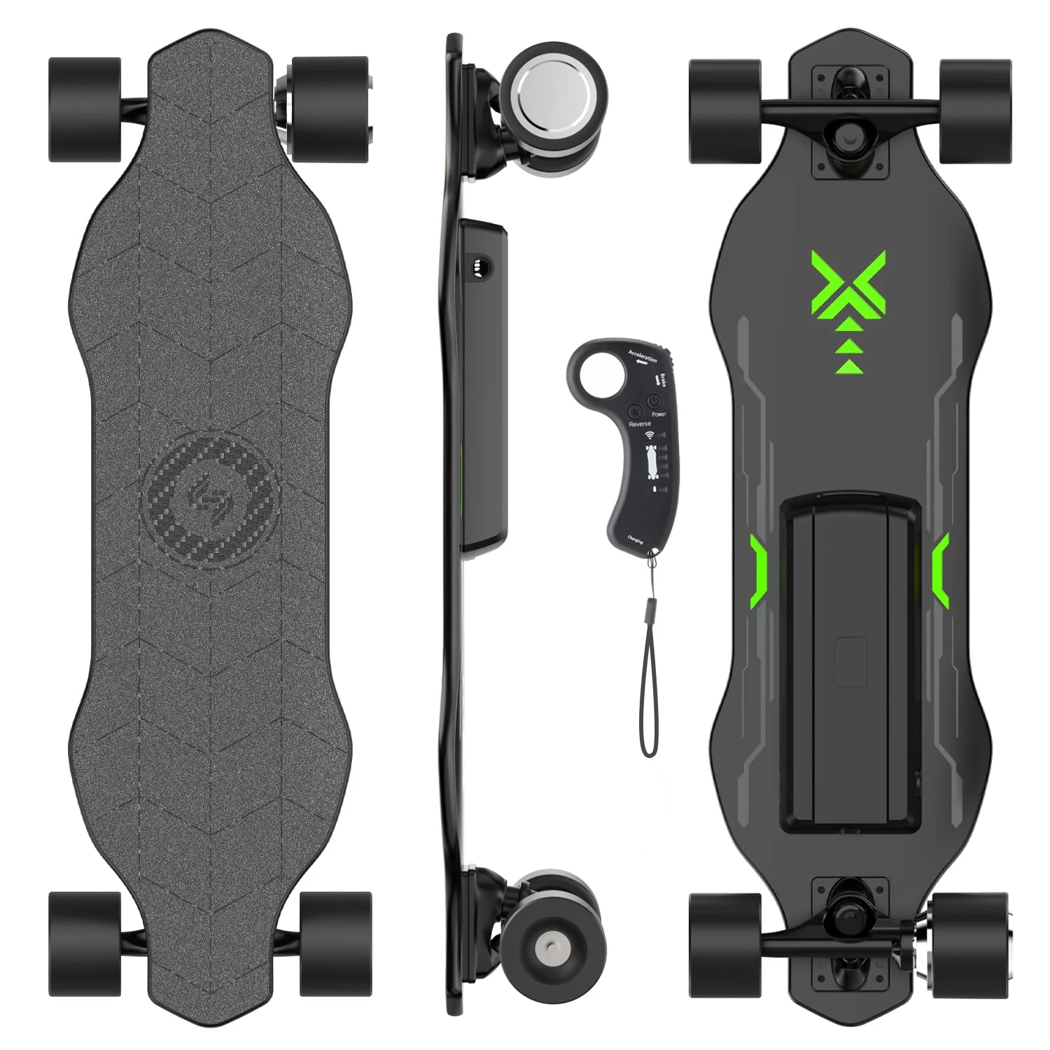 isinwheel V6 Electric Skateboard with Remote, 450W Brushless Motor, 12Mph Top Speed, Electric Longboard for Adults &Teens