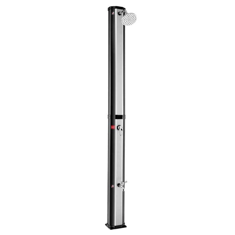 7.2 FT 9.3 Gallon Solar-Heated Outdoor Shower, 2-Section Freestanding Shower for Poolside Garden Yard Beach