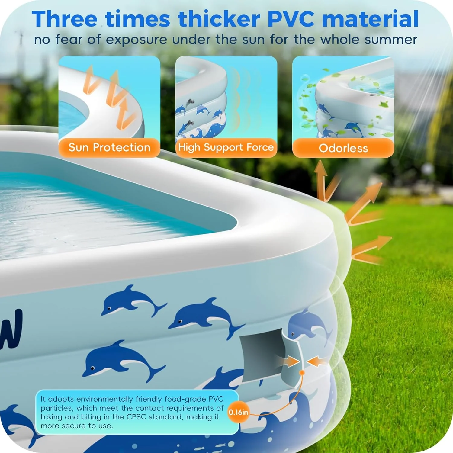 Inflatable Swimming Pool with Seats, 130