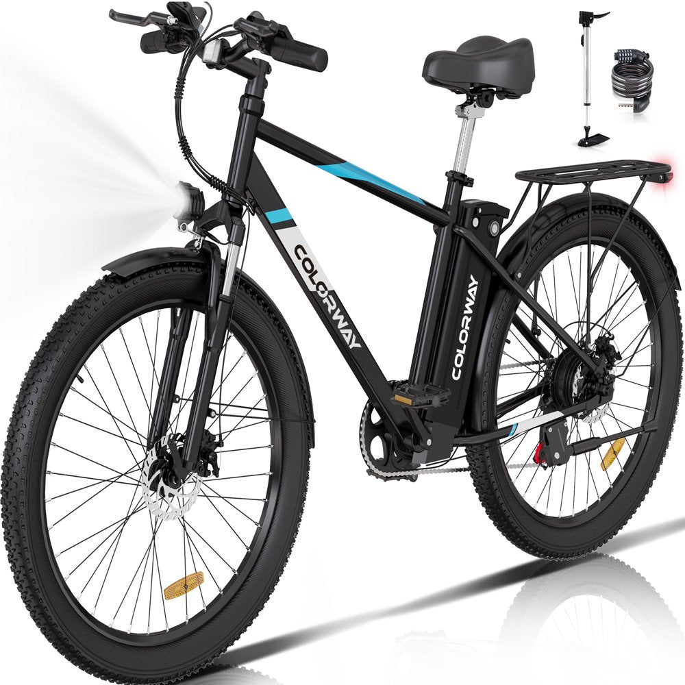 COLORWAY BK3M 500W Electric Bike 26???x3.0???, Shimano 7-Speed, 36V/15Ah Battery, Carbon Steel, IP54, 19.9 MPH